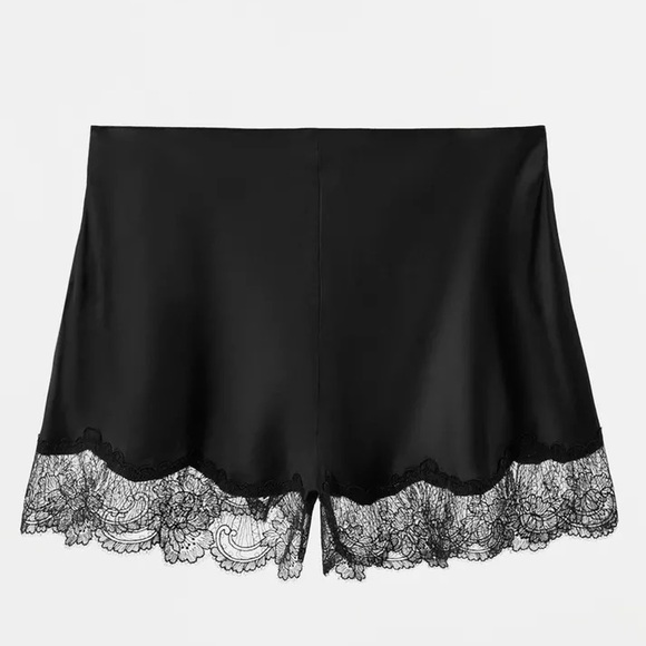 ZARA SATIN LACE SHORTS - Picture 2 of 8